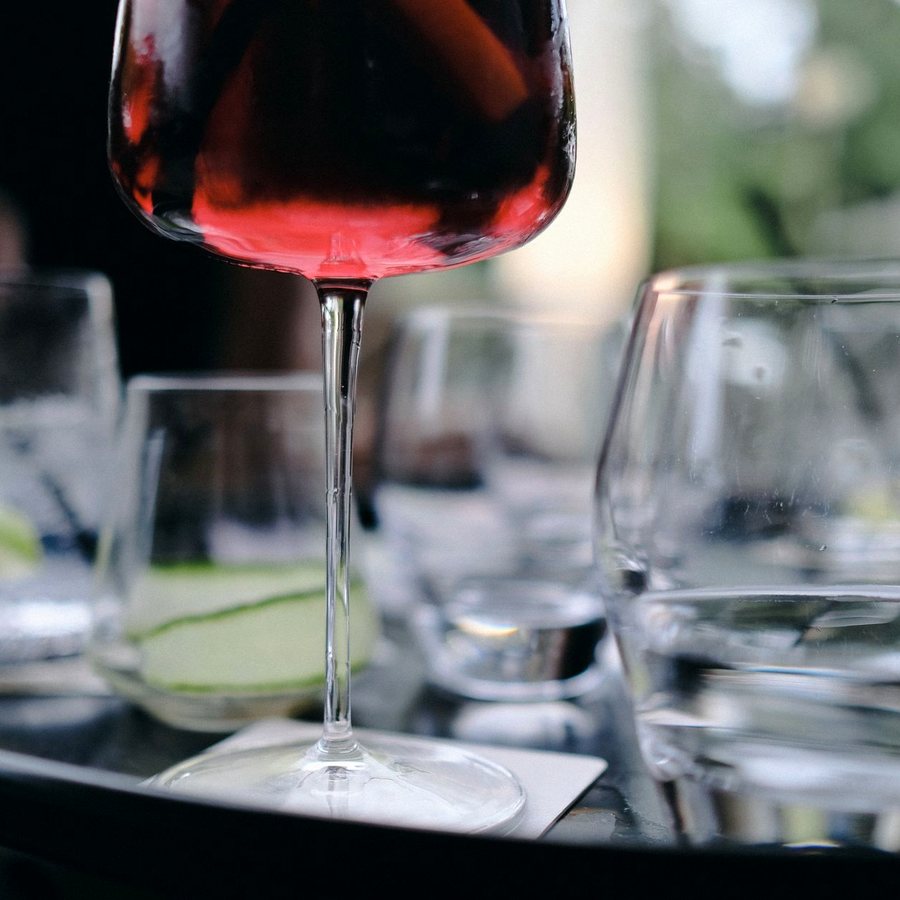 Copas de vino servidas